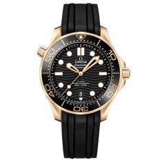 OMEGA Seamaster Diver 300M Moonshine Gold Black Dial Black Rubber Strap Watch 42mm - O21062422001003