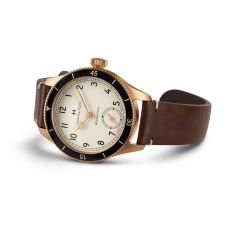 Hamilton Khaki Aviation Pilot Pioneer Mechanical Bronze White Dial Leather Strap Watch 43mm - H76709510