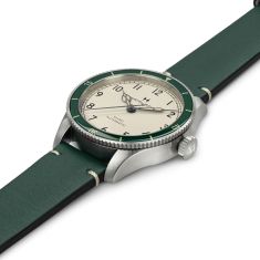 Hamilton Khaki Aviation Pilot Pioneer Auto White Dial Green Leather Strap Watch 38mm - H76255810