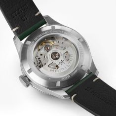 Hamilton Khaki Aviation Pilot Pioneer Auto White Dial Green Leather Strap Watch 38mm - H76255810