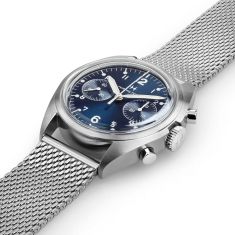 Hamilton Khaki Aviation Pilot Pioneer Mechanical Chrono Blue Dial Stainless Steel Watch 40mm - H76409140