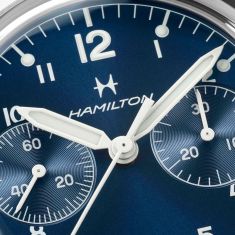 Hamilton Khaki Aviation Pilot Pioneer Mechanical Chrono Blue Dial Stainless Steel Watch 40mm - H76409140
