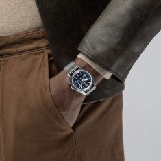 Hamilton Khaki Aviation Pilot Pioneer Mechanical Chrono Blue Dial Stainless Steel Watch 40mm - H76409140