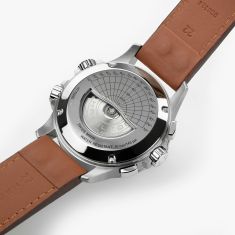 Hamilton Khaki Aviation X-Wind Auto Chrono Blue Dial Leather Strap Watch 44mm - H77506540