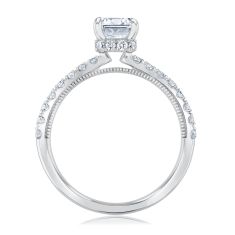 2ctw Emerald Lab Grown Diamond Hidden Halo 14k White Gold Engagement Ring