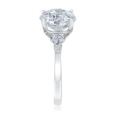 3 3/4ctw ECONIC Star Oval Lab Grown Diamond 14k White Gold Engagement Ring