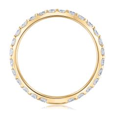 1ctw Round Diamond 14k Yellow Gold Eternity Wedding Band - Size 6.5