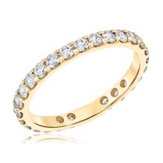 1ctw Round Diamond 14k Yellow Gold Eternity Wedding Band - Size 6.5