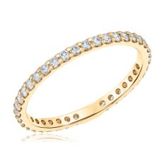 1/2ctw Round Diamond 14k Yellow Gold Eternity Wedding Band - Size 6.5