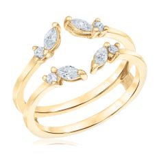 1/3ctw Marquise Diamond 14k Yellow Gold Floral-Inspired Ring Guard 1
