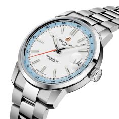 Breitling Top Time B31 White and Sky Blue Dial Stainless Steel Watch 38mm - AB3113281A1A1
