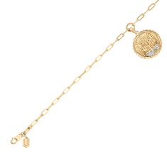 Wicked Diamond Accent Gold Vermeil Emerald City Medallion Bracelet