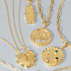 Wicked 1/20ctw Diamond Gold Vermeil Emerald City Reversible Medallion Necklace