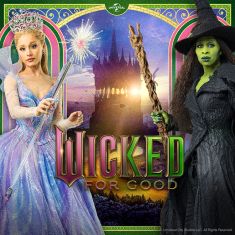 Wicked Glinda Created Pink Sapphire and Created White Sapphire Gold Vermeil Moon Pendant Necklace