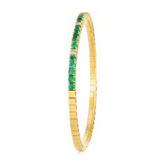 Le Vian® Costa Smeralda Emeralds™ 1/4ctw Nude Diamonds™ 14k Honey Gold™ Bangle Bracelet