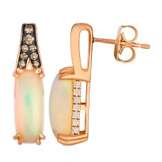 Le Vian® Neopolitan Opal™ 1/3ctw Nude Diamonds™ and Chocolate Diamonds® 14k Strawberry Gold® Earrings