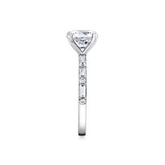 Sylvie Round Cut Alternating 1/2ctw Diamond and Baguette 14k White Gold Engagement Ring Setting - Bonnie