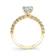 Sylvie Round Cut Classic 1/4ctw Diamond 14k Yellow Gold Engagement Ring Setting - Athena