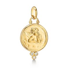 Temple St. Clair 18k Yellow Gold Large Diamond Angel Pendant 1