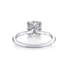 Sylvie Tulira Solitaire 1/8ctw Diamond Petal Prong 14k White Gold Engagement Ring Setting - Althaia