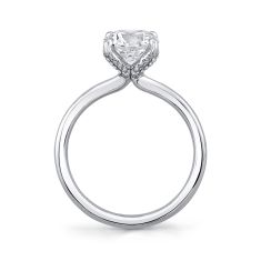 Sylvie Tulira Solitaire 1/8ctw Diamond Petal Prong 14k White Gold Engagement Ring Setting - Althaia