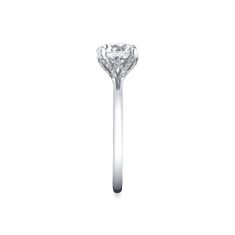 Sylvie Tulira Solitaire 1/8ctw Diamond Petal Prong 14k White Gold Engagement Ring Setting - Althaia