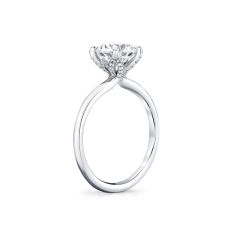 Sylvie Tulira Solitaire 1/8ctw Diamond Petal Prong 14k White Gold Engagement Ring Setting - Althaia