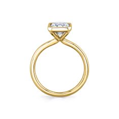 Sylvie Emerald Cut Bezel Set 14k Yellow Gold Engagement Ring Setting - Cliodhna