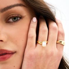 Sylvie Shell Solitaire 14k Yellow Gold Engagement Ring Setting - Aureline