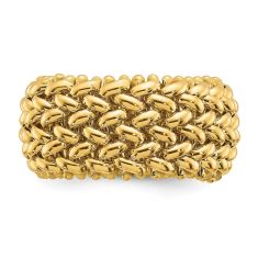 14k Yellow Gold 9.5mm Mesh Ring - Size 7.5