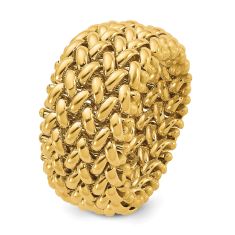14k Yellow Gold 9.5mm Mesh Ring - Size 7.5