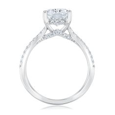 3 1/2ctw Radiant Lab Grown Diamond 14k White Gold Engagement Ring