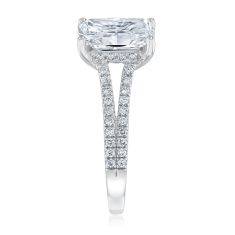 3 1/2ctw Radiant Lab Grown Diamond 14k White Gold Engagement Ring