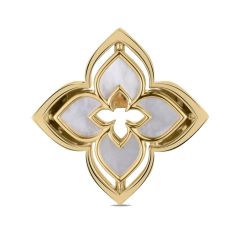 Roberto Coin Venetian Princess Pirouette Diamond and Mother of Pearl Flower 18k Yellow Gold Ring 1