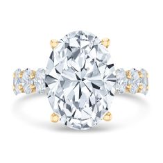 10ctw Oval Lab Grown Diamond 14k Yellow Gold Engagement Ring