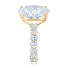 10ctw Oval Lab Grown Diamond 14k Yellow Gold Engagement Ring