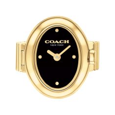 COACH Sammy Black Dial Gold-Tone Ring Watch 18x22mm - 14504623