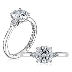 A.JAFFE 1/10ctw Diamond Quilts® Band 14k White Gold Engagement Ring Setting