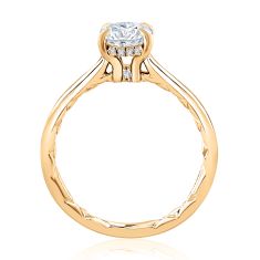 A.JAFFE Classics 1/15ctw Diamond Hidden Halo 14k Yellow Gold Engagement Ring Setting