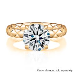 A.JAFFE 1/15ctw Diamond Hidden Halo 14k Yellow Gold Quilts® Engagement Ring Setting A.JAFFE 1/15ctw Diamond Hidden Halo 14k Yellow Gold Quilts® Engagement Ring Setting