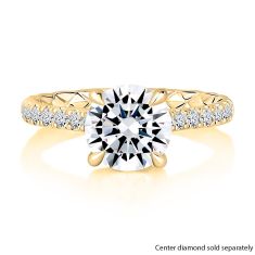 A.JAFFE 3/8ctw Diamond Quilts® Band 14k Yellow Gold Engagement Ring Setting A.JAFFE 3/8ctw Diamond Quilts® Band 14k Yellow Gold Engagement Ring Setting