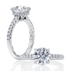 A.JAFFE 3/8ctw Diamond Quilts® Band 14k White Gold Engagement Ring Setting