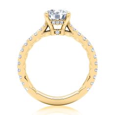 A.JAFFE 3/8ctw Diamond Scalloped Quilts® Band 14k Yellow Gold Engagement Ring Setting