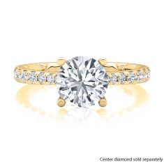 A.JAFFE 3/8ctw Diamond Scalloped Quilts® Band 14k Yellow Gold Engagement Ring Setting A.JAFFE 3/8ctw Diamond Scalloped Quilts® Band 14k Yellow Gold Engagement Ring Setting
