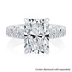 A.JAFFE 1ctw Diamond Hidden Halo Quilts® Interior 14k White Gold Engagement Ring Setting 1