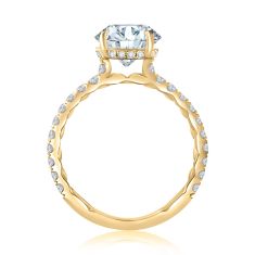 A.JAFFE 1 1/4ctw Diamond Quilts® Band 14k Yellow Gold Engagement Ring Setting