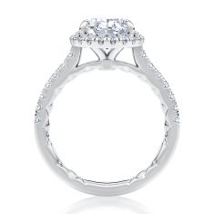 A.JAFFE Classics 3/8ctw Diamond Halo 14k White Gold Engagement Ring Setting