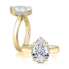 A.JAFFE 1/5ctw Diamond Hidden Halo Quilts® Interior 14k Yellow Gold Engagement Ring Setting