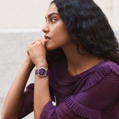 Breitling Lady Premier Automatic 36 Aubergine Purple Dial Leather Strap Watch 36mm - A10310121Q1P1