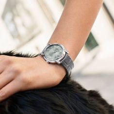 Breitling Lady Premier Automatic 36 Dove Grey Dial Lab Grown Diamond Leather Strap Watch 36mm - A10310671M1P1